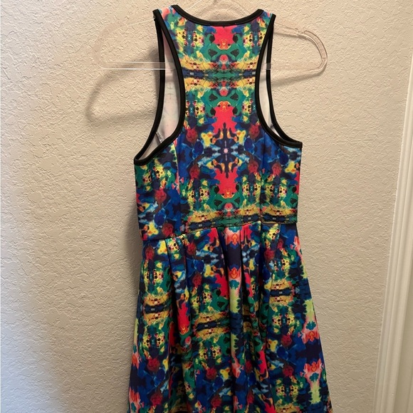 Romeo & Juliet Couture Multicolor Dress with Black Trim Skater Dress Size S - Picture 3 of 5